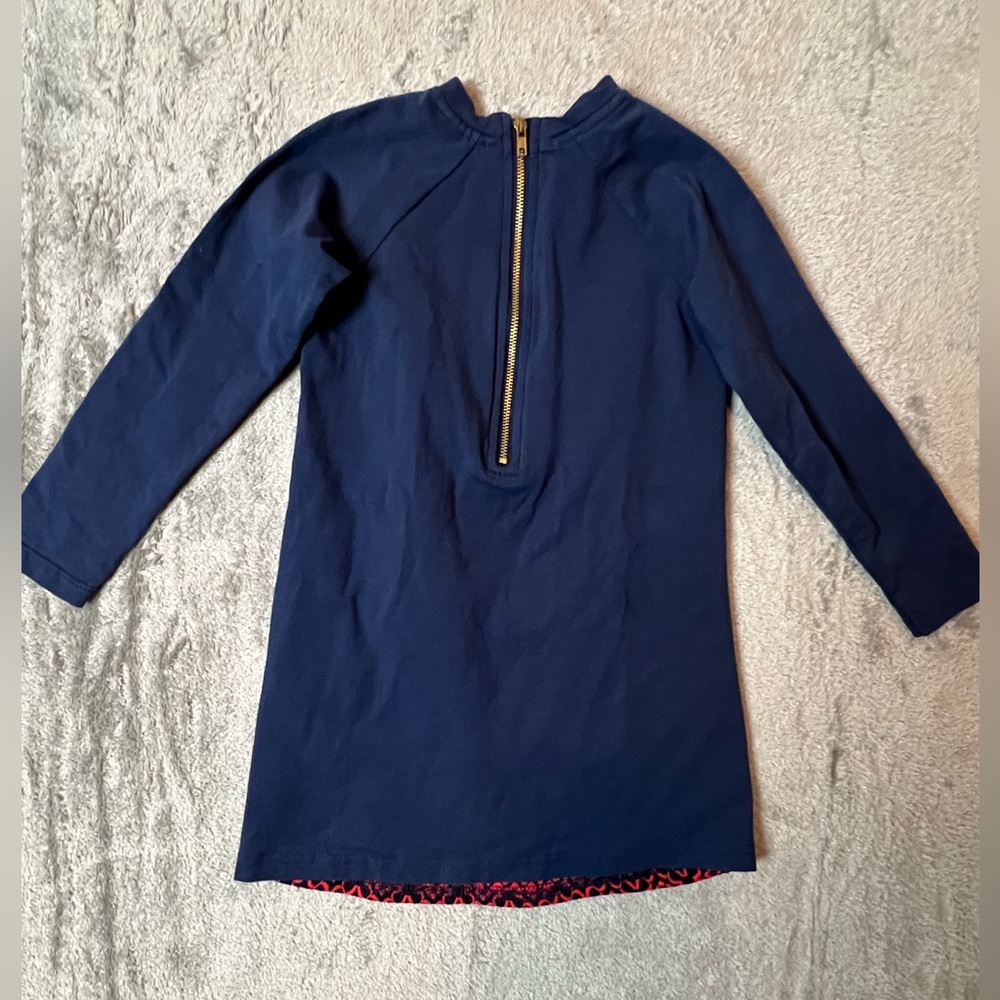 TOOBYDOO Girls Long Sleeve Sz 4Y Dress Red Blue Exposed Back Zipper EUC - Picture 5 of 6
